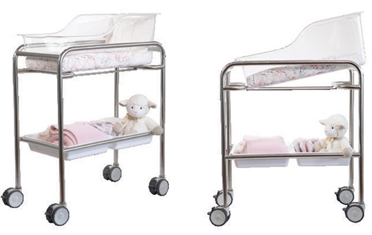 hospital bassinet with elevated tub